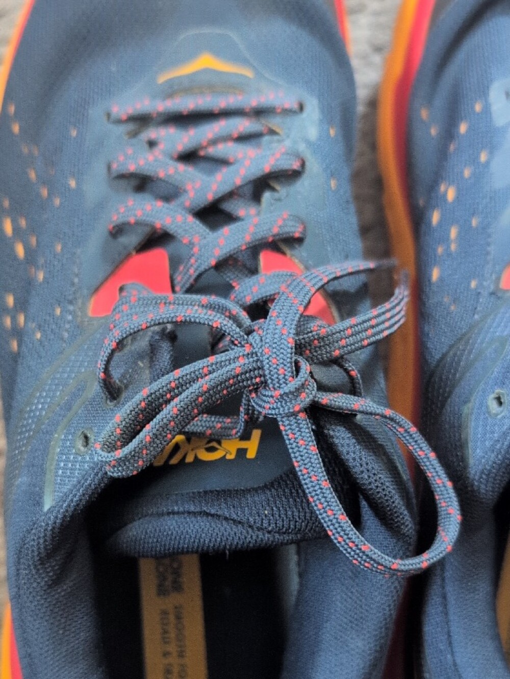 Hoka Men's Navy, Yellow, Red Sneakers Size 11 - Picture 3 of 4